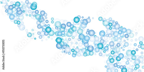  Effervescent water air bubbles, oxygen sparkles effect, soda drink.  Soap balls are a realistic, 3D effect.