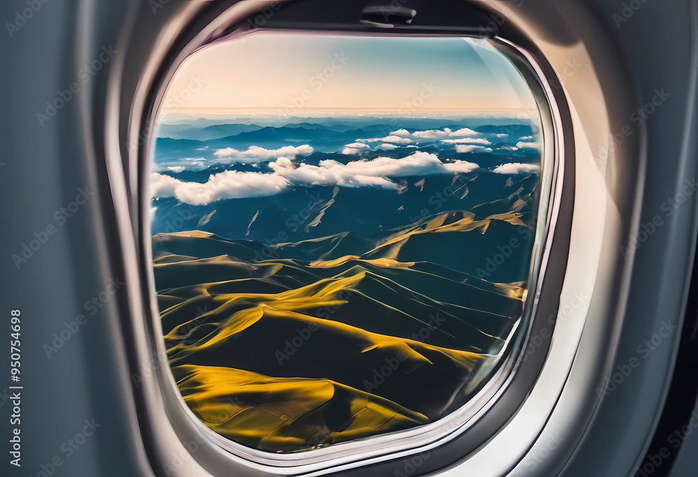 Mountain Range through the Airplane window Mountain Range through the Airplane window