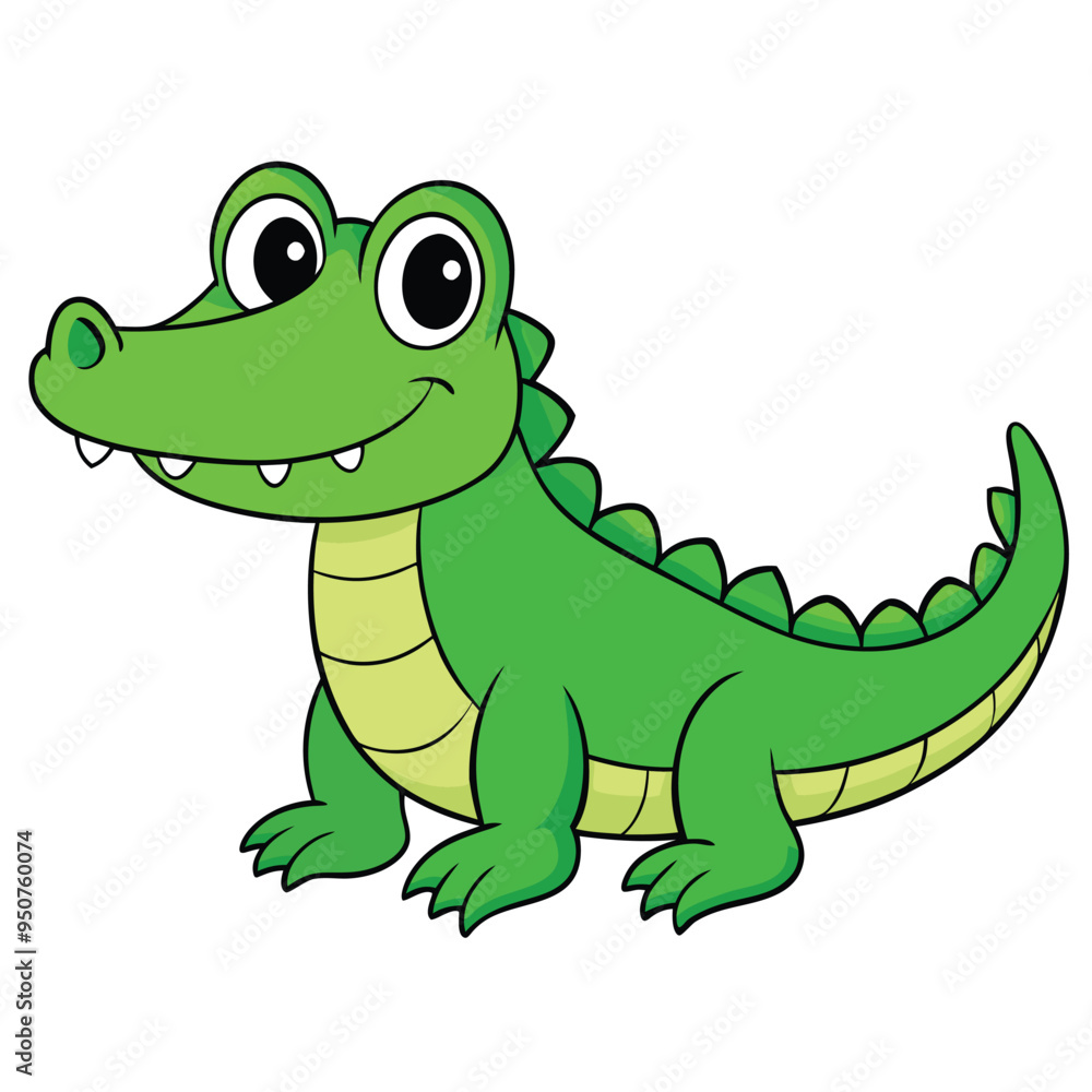 Alligator Cartoon Vector Illustration - Clipart, and Line Art Design Alligator Cartoon Vector Illustration - Clipart, and Line Art Design