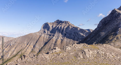 Scenic Mountain View of Crowsnest Pass in Alberta, Canada photo