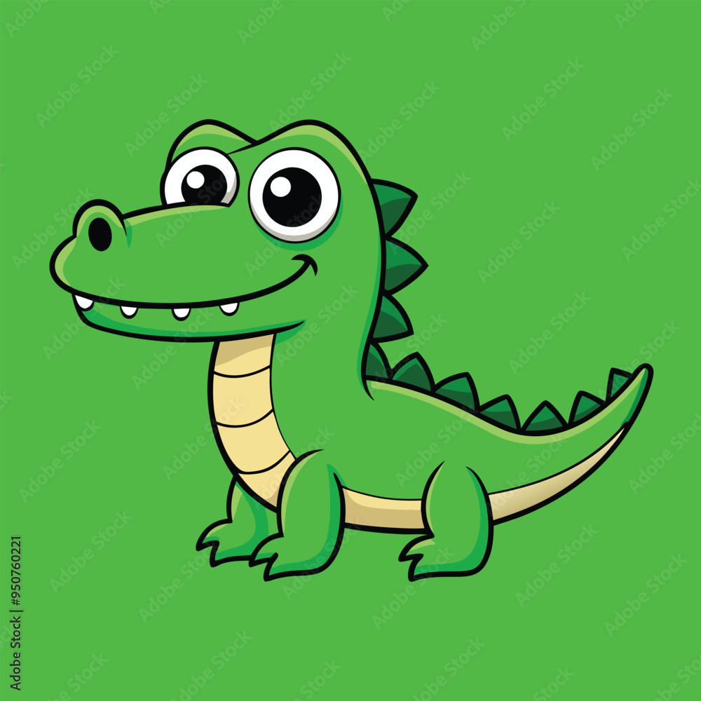 Fototapeta premium Alligator Cartoon Vector Illustration - Clipart, and Line Art Design