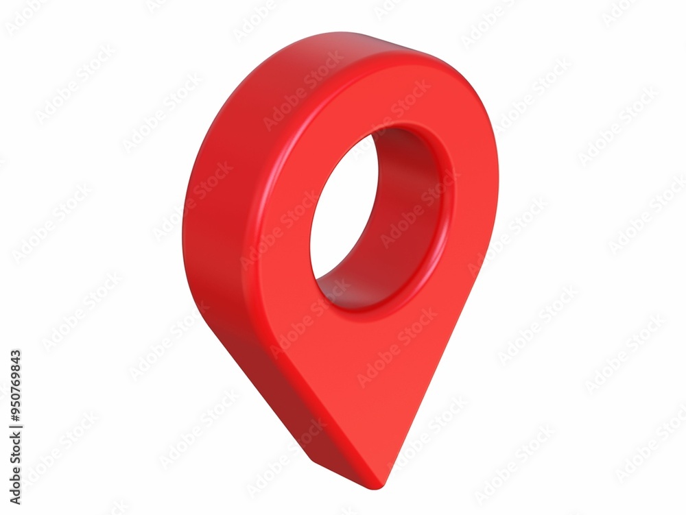 3D realistic location map with pin GPS pointer markers and destination vector illustration with white background and red color 3D realistic location map with pin GPS pointer markers and destination vector illustration with white background and red color