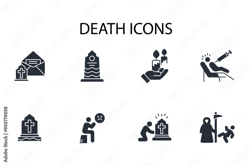 death icon set.vector.Editable stroke.linear style sign for use web design,logo.Symbol illustration. death icon set.vector.Editable stroke.linear style sign for use web design,logo.Symbol illustration.