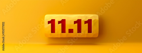 Singles Day Sale banner - November 11 Chinese shopping day 11.11 on yellow background. November 11 Singles Day Sale.