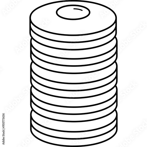 Belleville Spring (Disc spring). Vector outline illustration.
