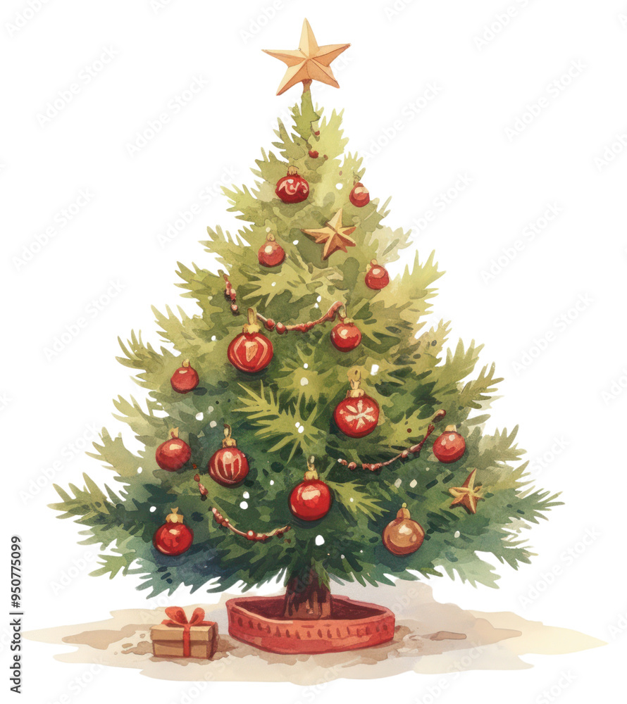 PNG Festive Christmas tree illustration PNG Festive Christmas tree illustration