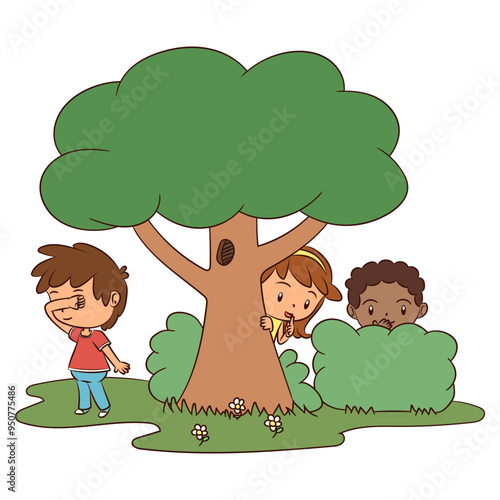 Children playing hide and seek