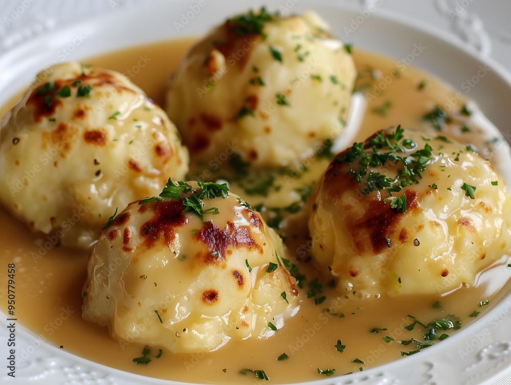 Potato dumplings with gravy Potato dumplings with gravy
