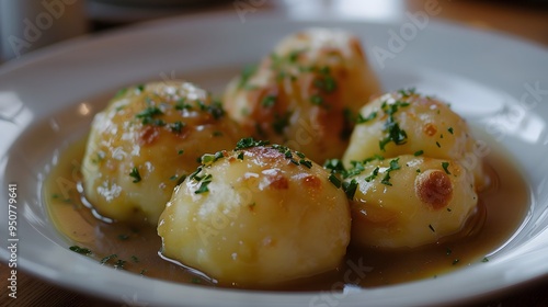 Potato dumplings with gravy