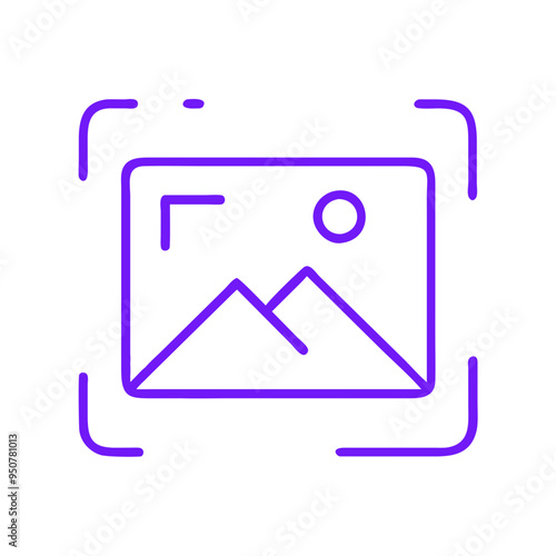 Vector Placeholder with Purple Outline on Gray Background for Website and App Design