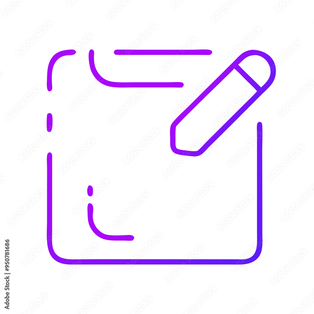 Edit Pencil Clipboard Outline Purple Vector Editable Design Tool Symbol Illustration Edit Pencil Clipboard Outline Purple Vector Editable Design Tool Symbol Illustration