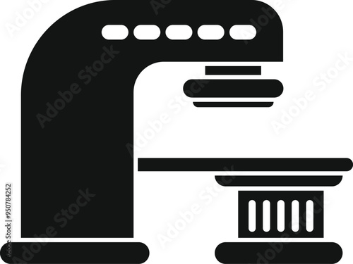 This vector illustration showcases a medical scanner machine, representing advanced diagnostic tools