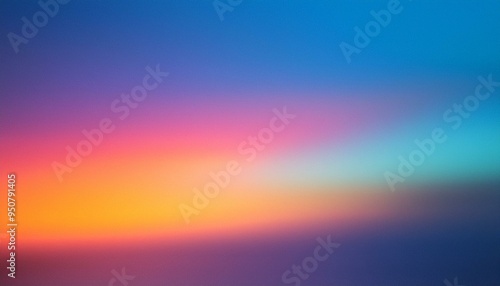 Dynamic light blue azure pink purple neon orange background. Multicolor blurred ultra-wide grainy gradient. 