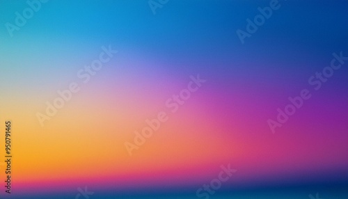 Dynamic light blue azure pink purple neon orange background. Multicolor blurred ultra-wide grainy gradient. 