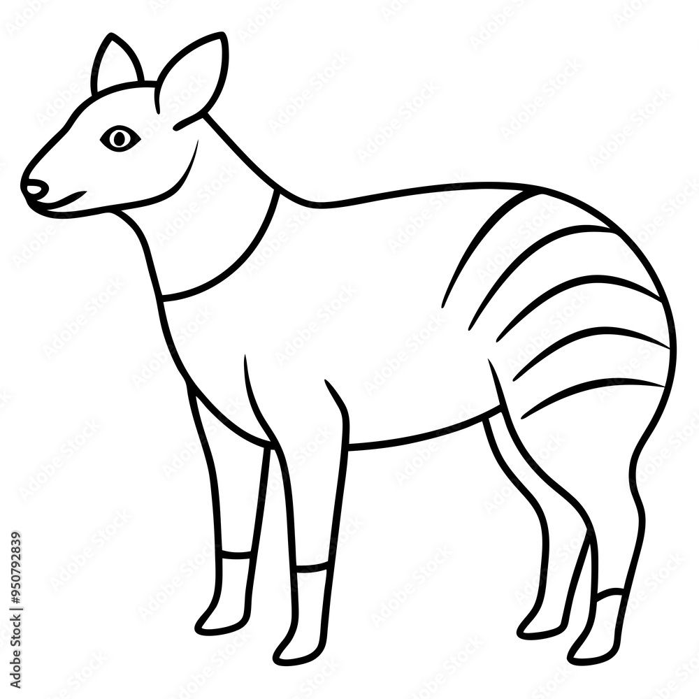 Fototapeta premium illustration of a cartoon donkey vector silhouette illustration with white background