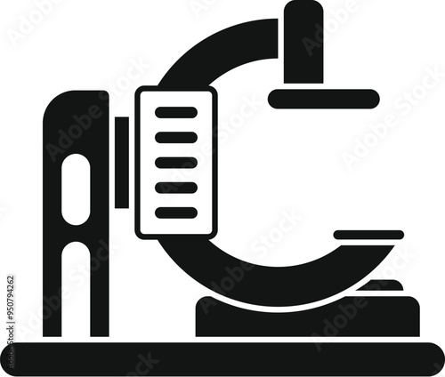 Modern medical scanner standing on the floor icon, simple style