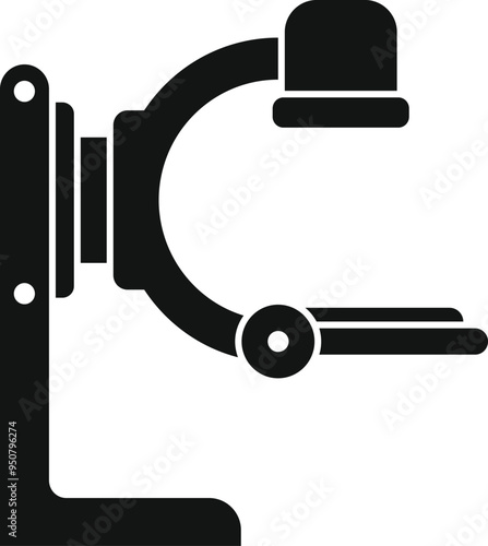 Black silhouette of a c arm machine used for medical imaging during surgical procedures