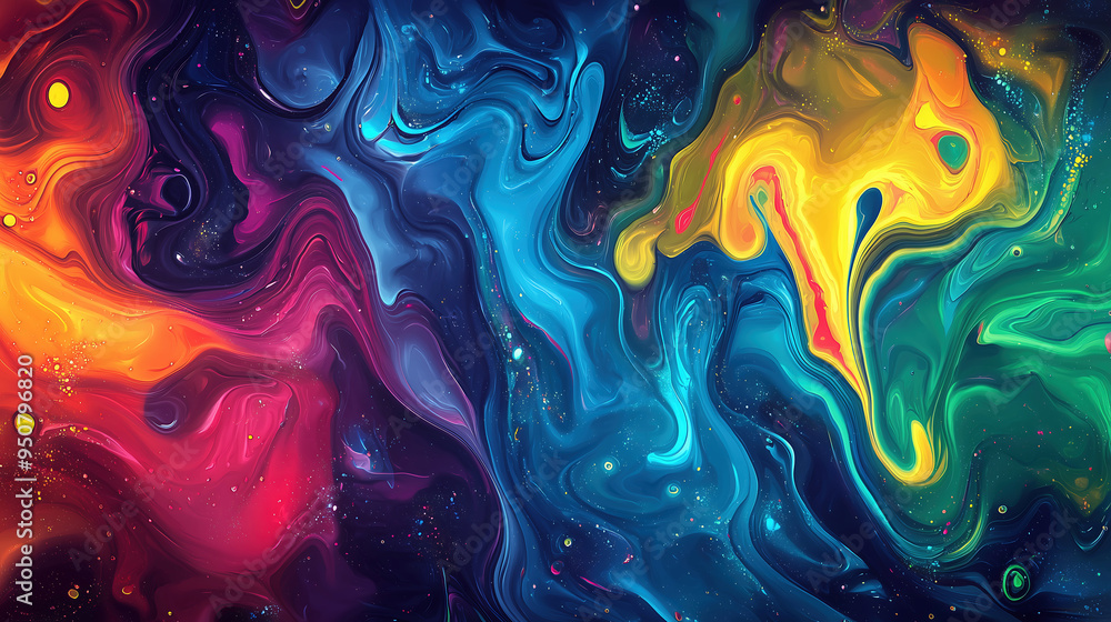 Vibrant Abstract Fluid Art with Bold Color Transitions Vibrant Abstract Fluid Art with Bold Color Transitions