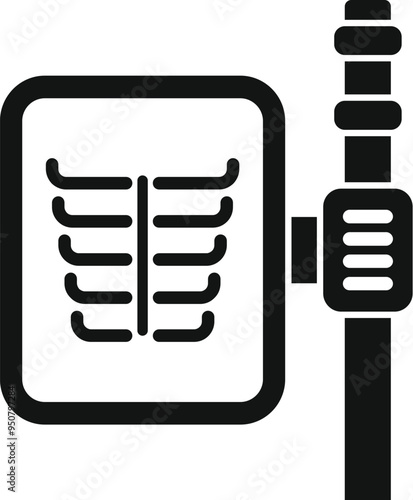Mobile x ray machine taking lung radiography icon in simple style on a white background