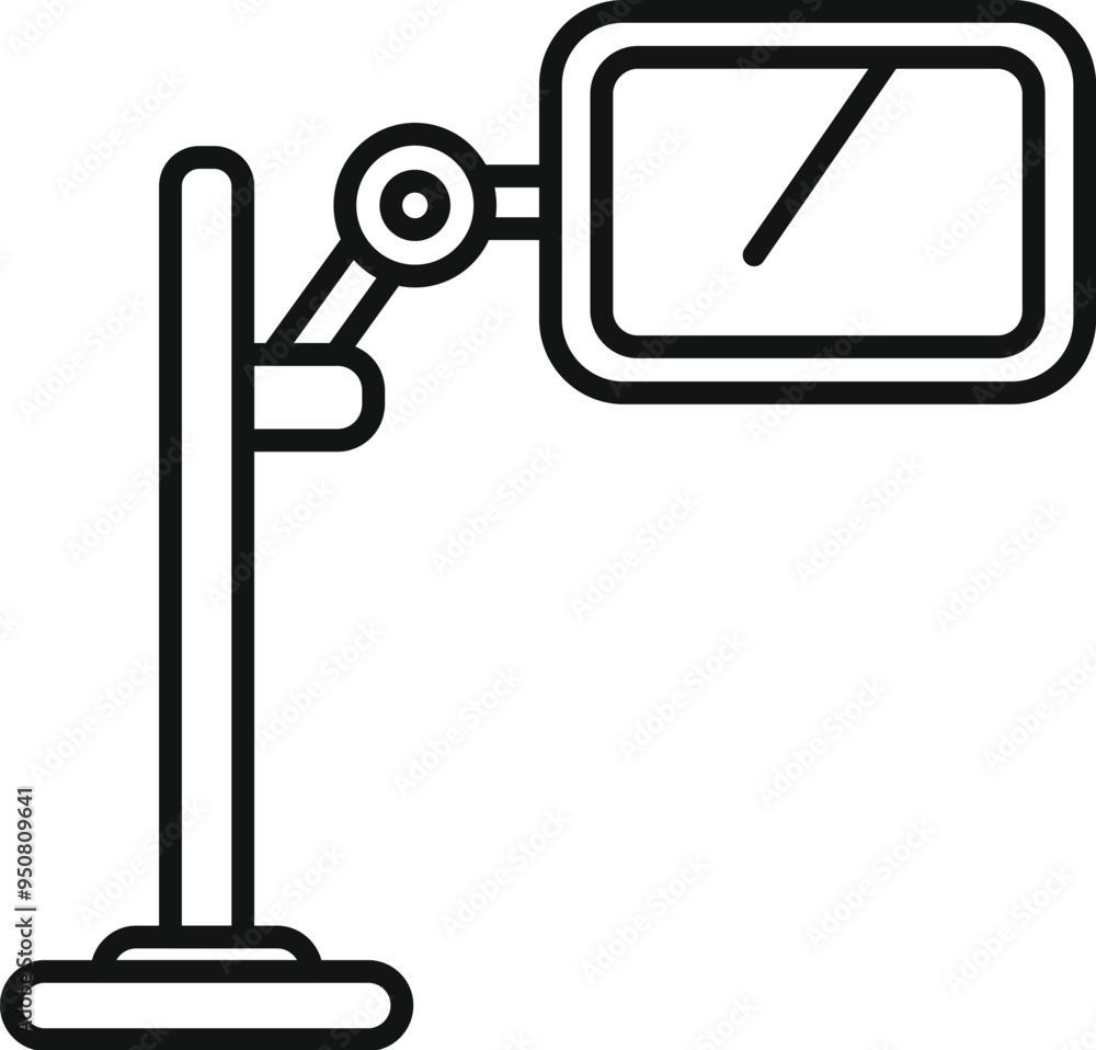 Simple vector icon of a phone holder with an adjustable arm Simple vector icon of a phone holder with an adjustable arm