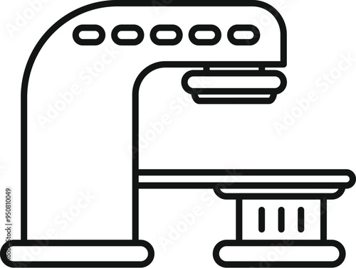 Magnetic resonance imaging scanner performing scan procedure line icon