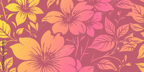 Elegant wedding invitation template, spa voucher template, flyer, gift voucher template. Background design with abstract botanical pattern.