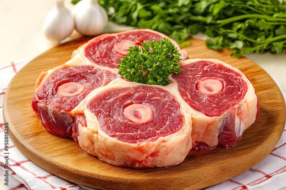 Raw ossobuco beef meat for cooking