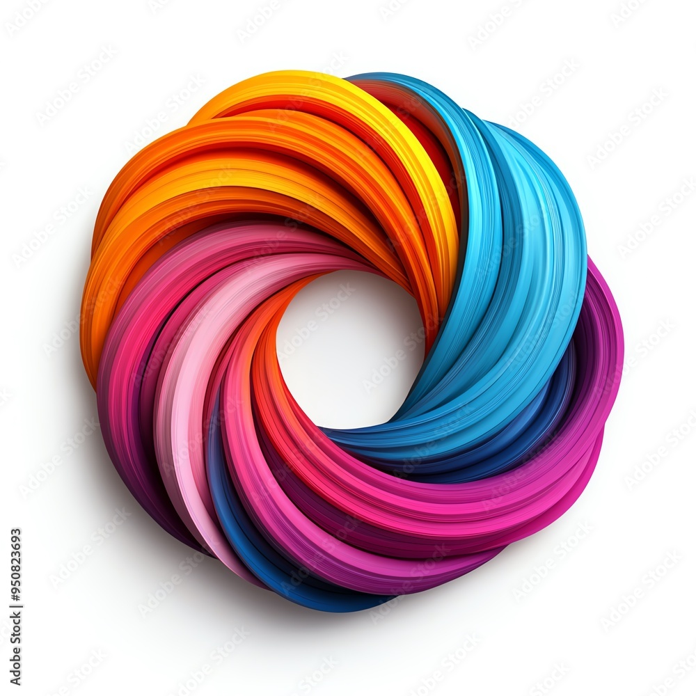Colorful swirl in a circular shape, blending bright and bold hues, abstract digital art, isolated on white background Colorful swirl in a circular shape, blending bright and bold hues, abstract digital art, isolated on white background
