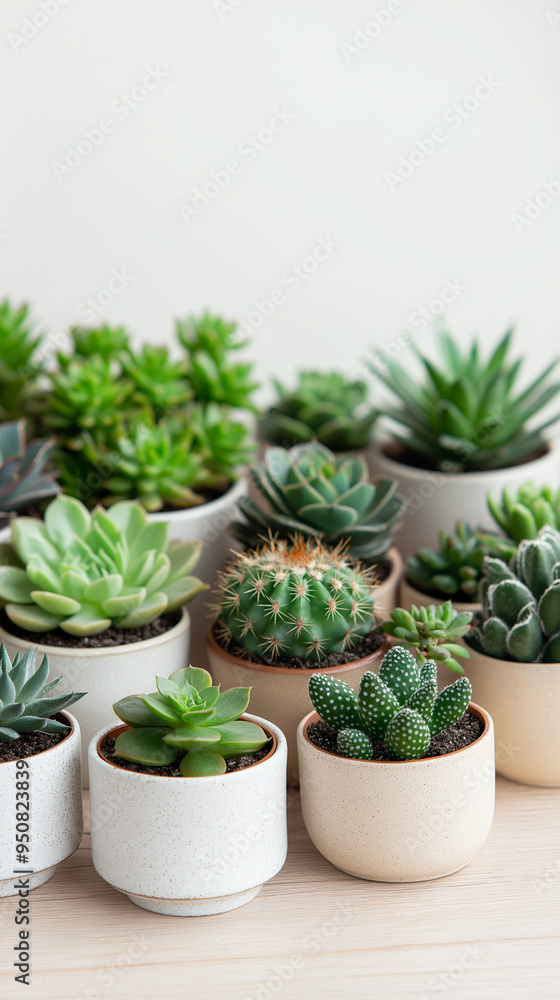 Collection of Succulent Plants in Decorative Pots Collection of Succulent Plants in Decorative Pots