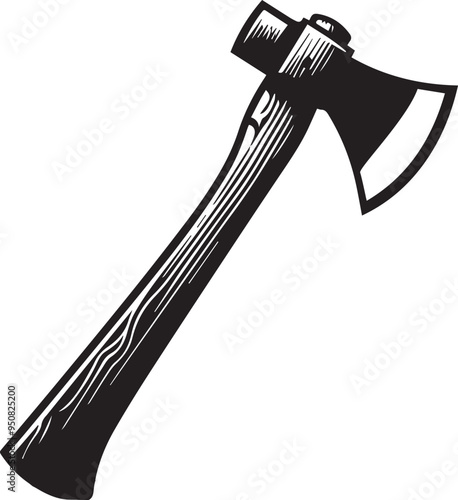 Black and white axe silhouette design