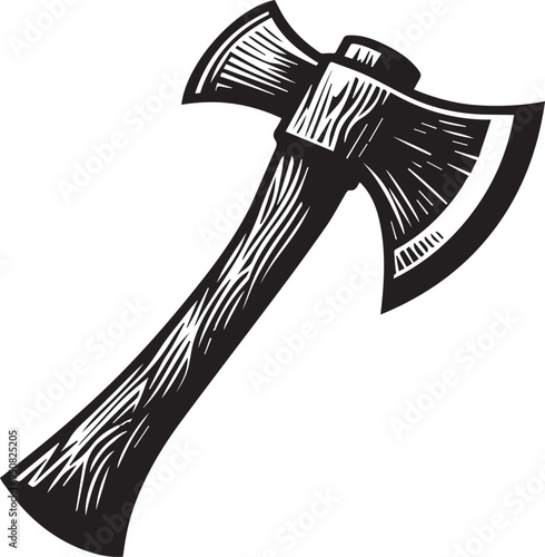 Black and white axe silhouette design