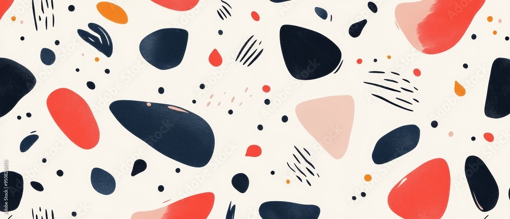 A colorful abstract pattern of rocks and circles A colorful abstract pattern of rocks and circles