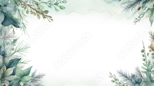 Frame winter background with a blank center. Empty space. Invitations, greeting cards, tranquil and calm appearance.