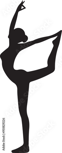 Black and white yoga silhouette design