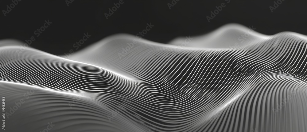 A black and white image of a wave with a lot of lines A black and white image of a wave with a lot of lines