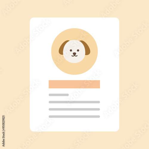 Pet adoption contract. Shelter, helping homeless animal, charity, document, support, care concepts. Suitable for poster, flyer. Flat vector design isolated illustration.