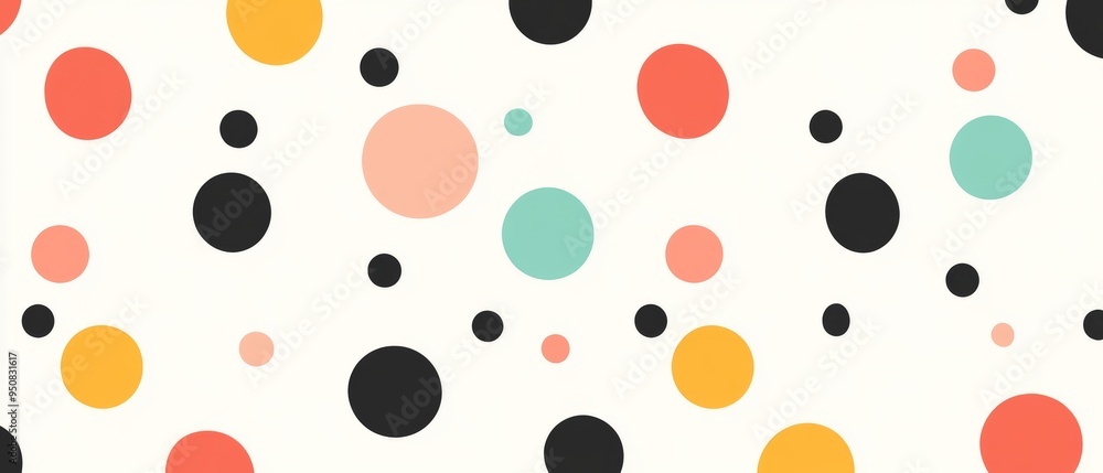 A colorful pattern of polka dots A colorful pattern of polka dots
