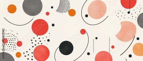 A colorful abstract painting with many different sized circles