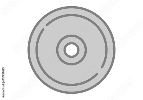 Disco DVD o CD gris en fondo blanco