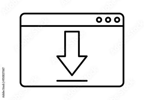 Icono negro de pagina web de descargas