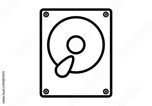 Icono negro de disco duro físico