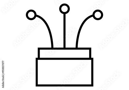 Icono negro de fibra óptica para internet