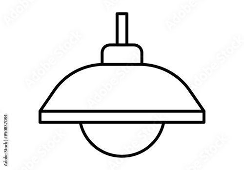 Icono negro de lámpara de techo simple