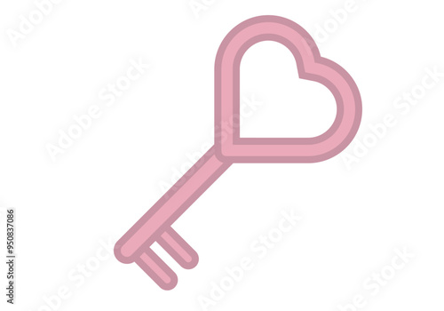Llave rosa con forma de corazón