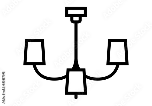 Icono negro de lámpara elegante de techo