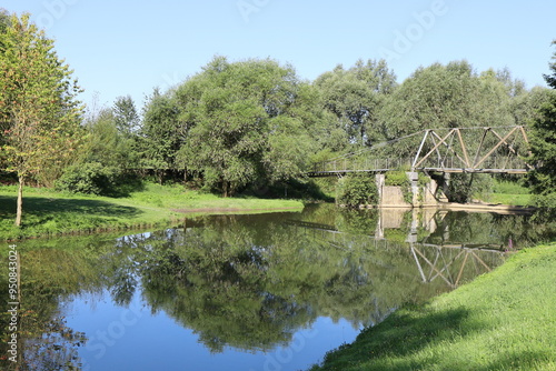 Le jardin du familistère, parc public, ville de Guise, département de l'Aisne, France