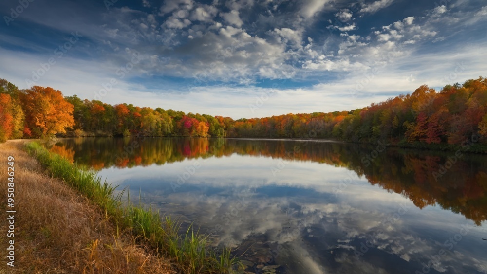 Tranquility Reflected: An Autumnal Symphony on Water Tranquility Reflected: An Autumnal Symphony on Water