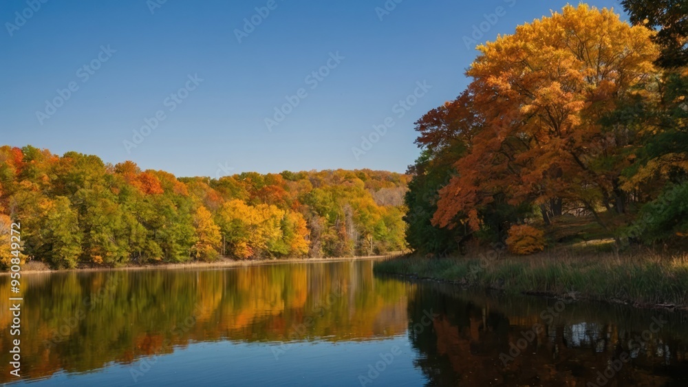 Autumn's Mirror: Nature's Serene Reflections Autumn's Mirror: Nature's Serene Reflections