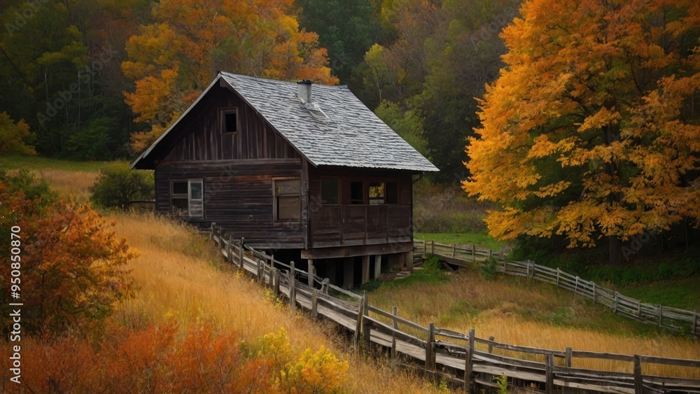 Autumn Serenity: A Timeless Rural Retreat Amidst Golden Leaves Autumn Serenity: A Timeless Rural Retreat Amidst Golden Leaves