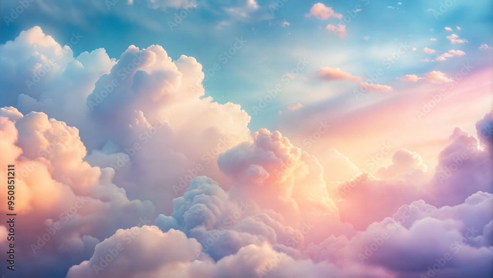 Colorful clouds in a dreamy sky, serene atmosphere, soft pastel tones, copy space Colorful clouds in a dreamy sky, serene atmosphere, soft pastel tones, copy space